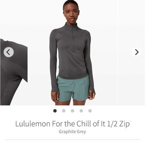 Lululemon for the chill of it 1/2 zip